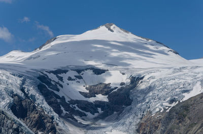 Pasterze glacier with johannisberg summit in austria