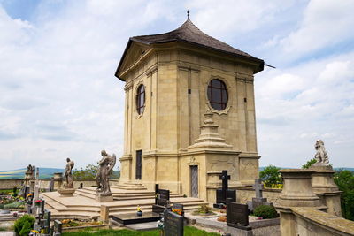 Low angle view of historic building against sky