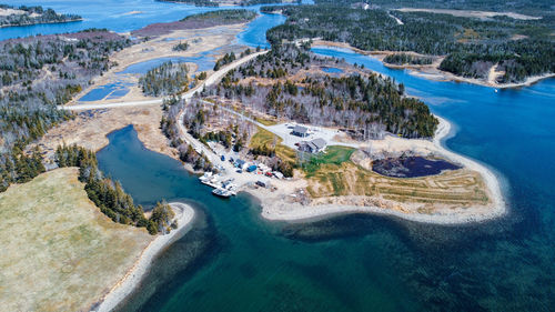 High angle view of sea