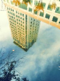 Reflection of built structure in water