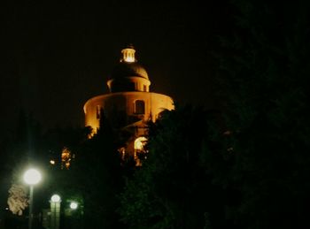 Low angle view of church at night