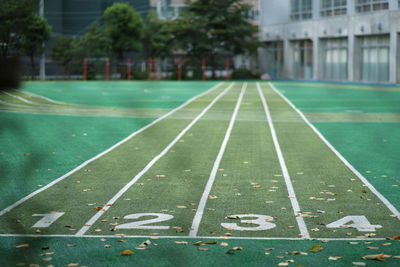 Numbers on running track