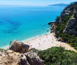 High angle view of beach