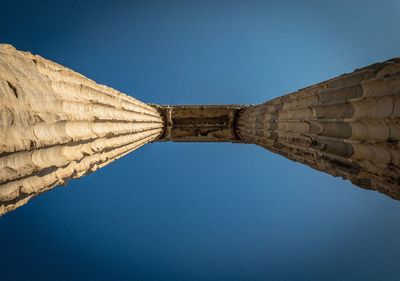 Low angle view of historical building against blue sky
