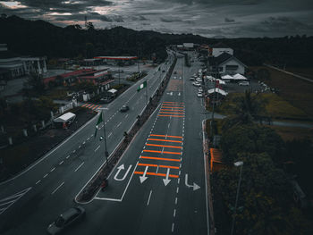 High angle view of city street