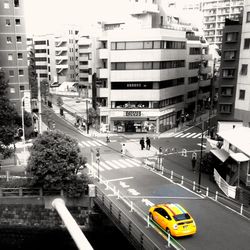 City street with buildings in background