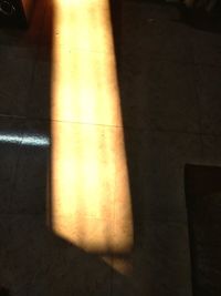 High angle view of sunlight falling on floor