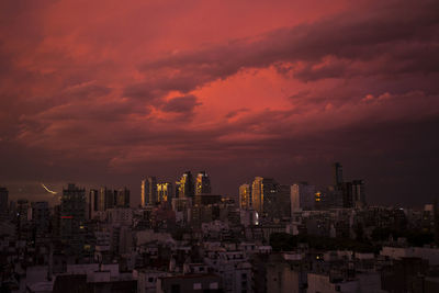 Cityscape against sky during sunset