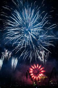 Low angle view of firework display