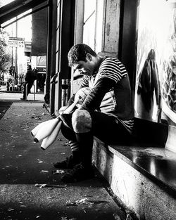 Young man looking away