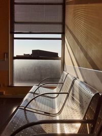 Close-up of glass window on table