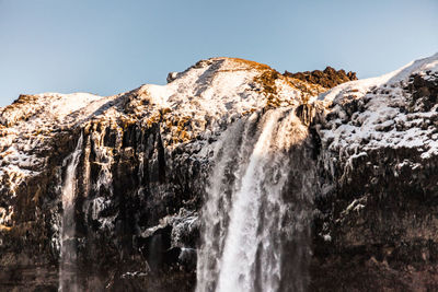 Long exposure of waterfall during winter
