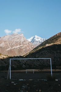 Scenic view of mountains against clear sky