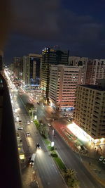 View of city street at night