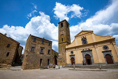 Low angle view of historic building against sky