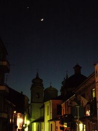 Low angle view of lit up at night