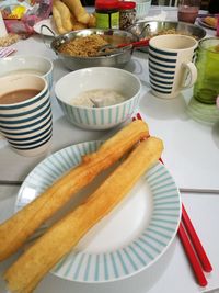 Close-up of food on table