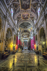 Interior of illuminated building