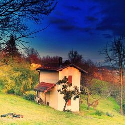 Houses on field