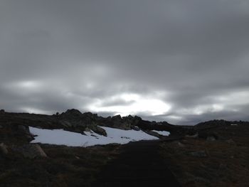 Scenic view of rocky mountains against sky