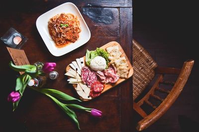 Close-up of food on table