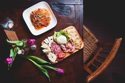 Close-up of food on table
