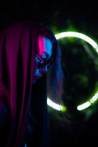 Close-up of woman wearing sunglasses