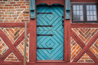 Full frame shot of closed door of building