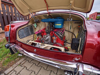 High angle view of vintage car