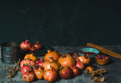 Close-up of fruits on table