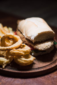 Close-up of breakfast served on table