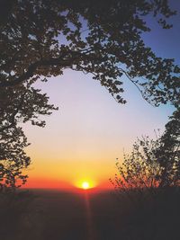 Silhouette tree against sky during sunset