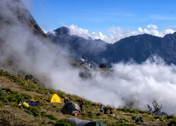 Scenic view of mountains against sky