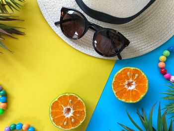 High angle view of sunglasses on table