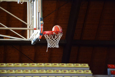 Low angle view of basketball hoop