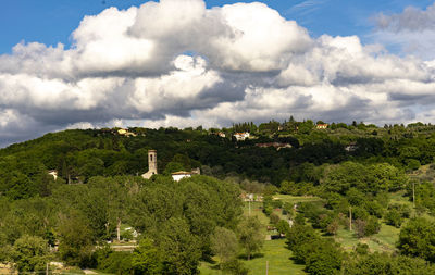 Panoramic view of landscape against cloudy sky