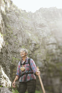 Senior woman hiking