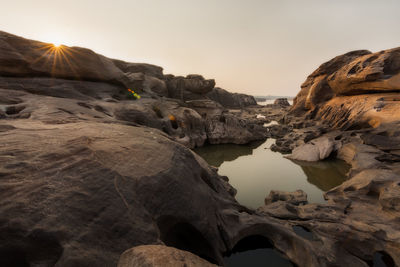 Rock formations against sky