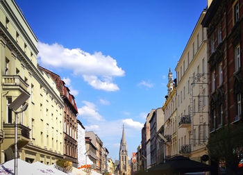 Low angle view of historic building against sky in city