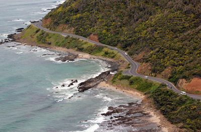 High angle view of sea shore