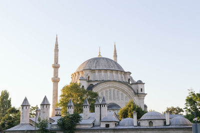 Mosque against clear sky