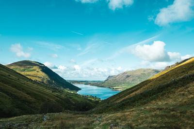 Scenic view of mountains against sky in the lake district 