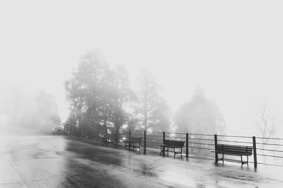 Scenic view of snow covered landscape against sky