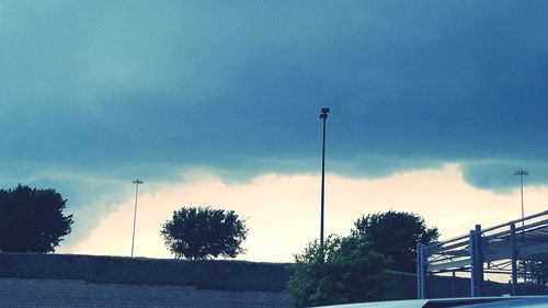 Low angle view of street against sky