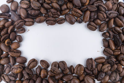 Directly above shot of roasted coffee beans