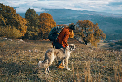 View of dog on field