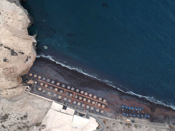 High angle view of beach