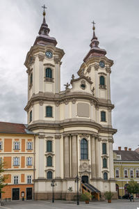 St. anthony's church in padua is the dominant building on dobo istvan square in eger, hungary