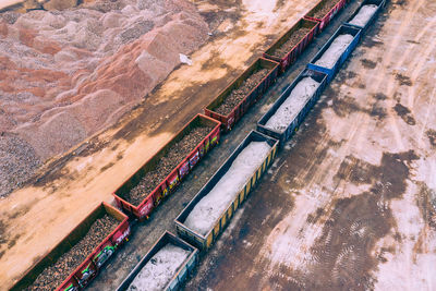 High angle view of road passing through landscape