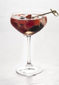 Close-up of beer glass on table